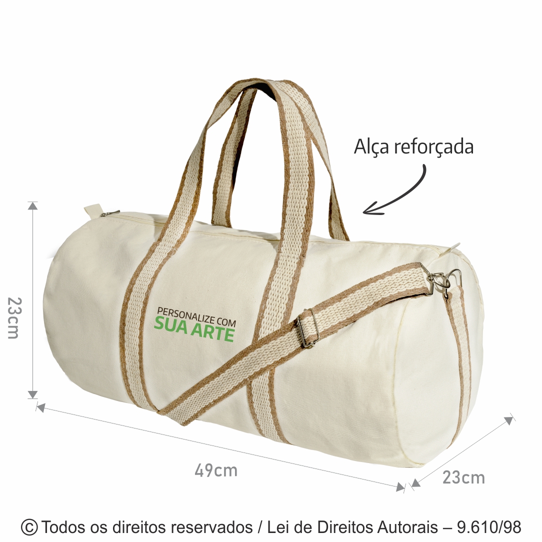 BOLSA DE VIAGEM DE LONA 240G 49X23X23CM NATURAL 250L