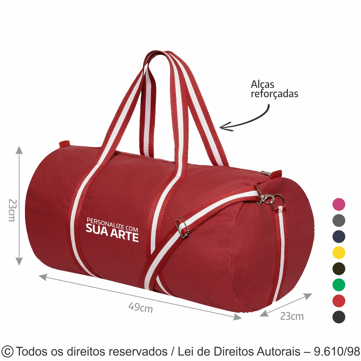 ECOBAG BOLSA DE LONA COLORIDA 240G 49X23X23CM 250LC