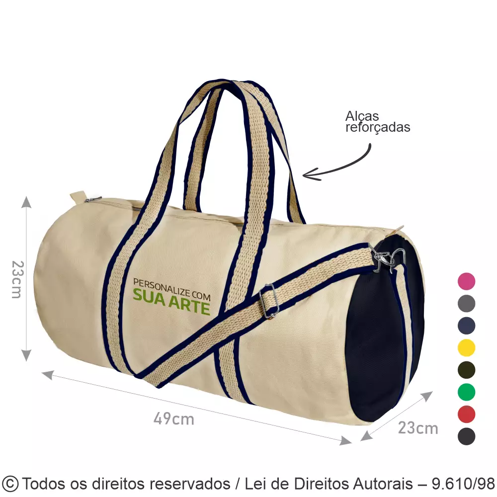 BOLSA DE VIAGEM EM LONA 240G 49X23X23CM 330L