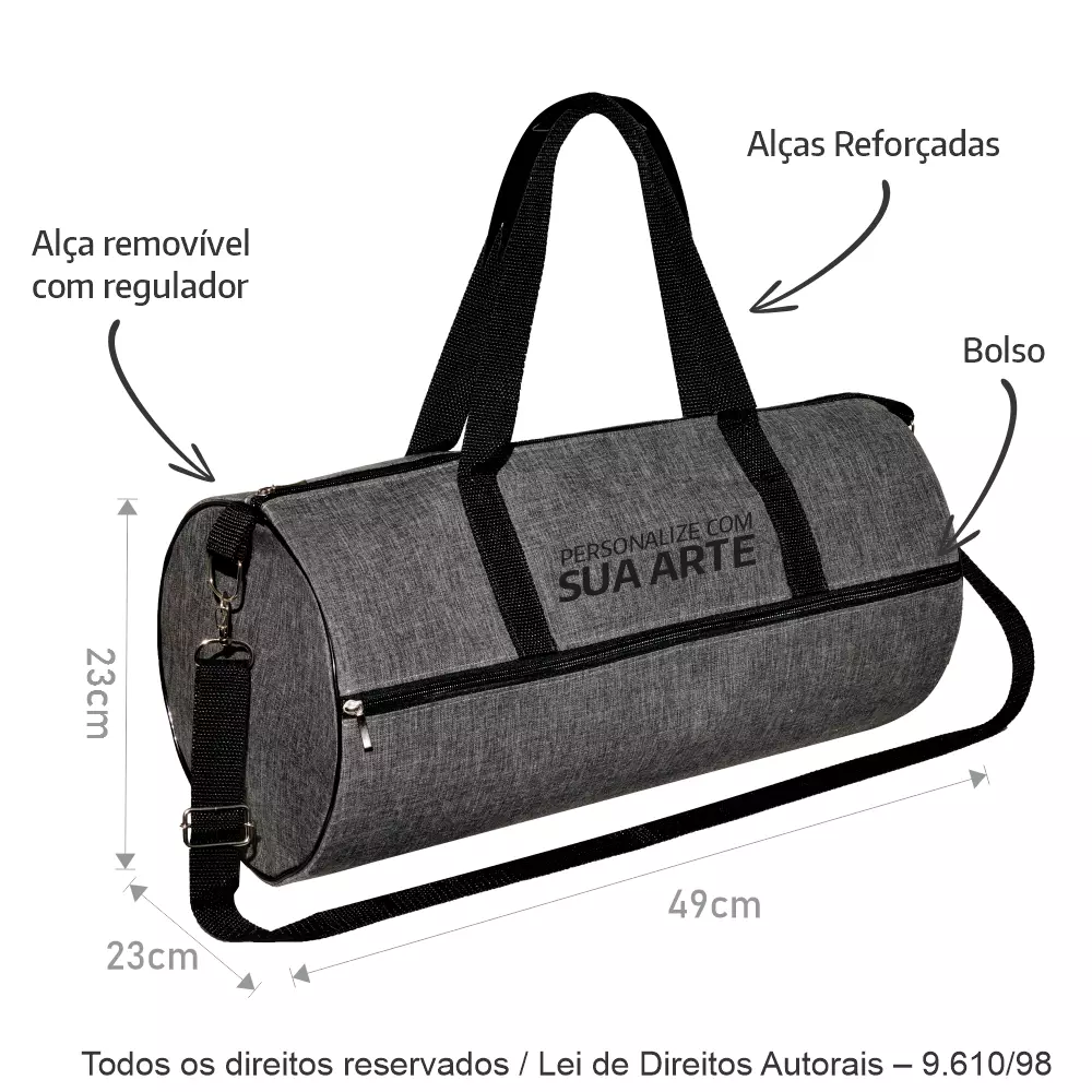BOLSA DE VIAGEM EM NYLON MESCLA 49X23X23CM 338M