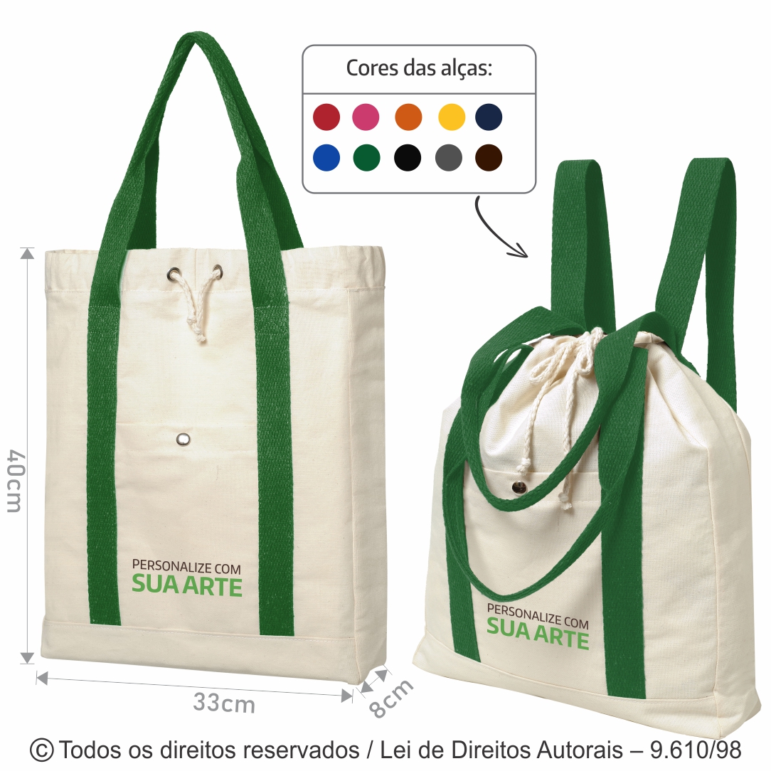 BOLSA MOCHILA 2 EM 1 EM LONA CRUA 33X40X8CM 40LFC