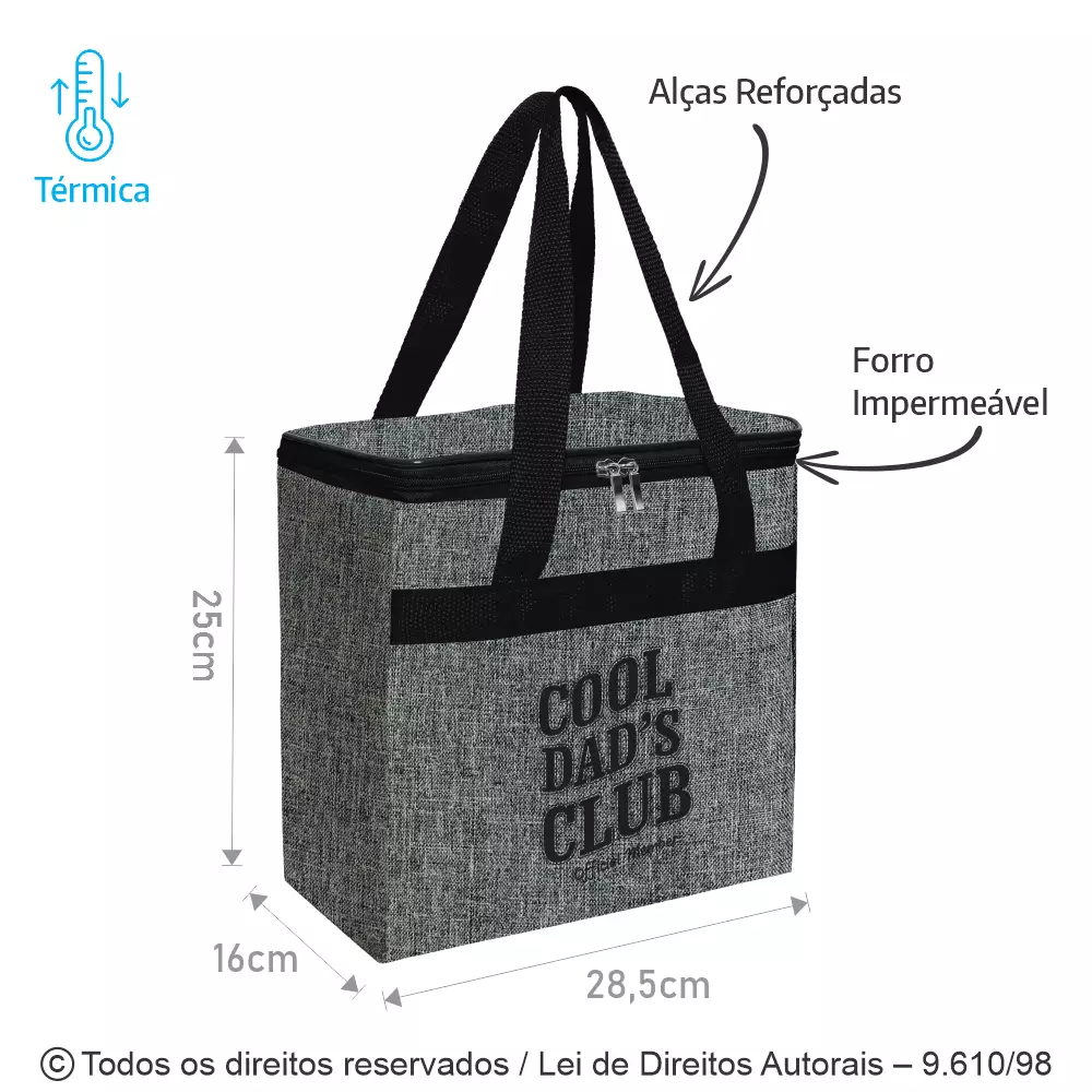 BOLSA TERMICA TECIDO MESCLA 28,5X25X16CM 243M