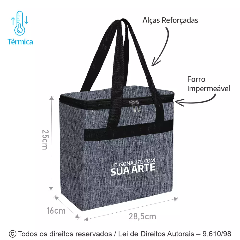 BOLSA TERMICA TECIDO MESCLA 28,5X25X16CM 243M