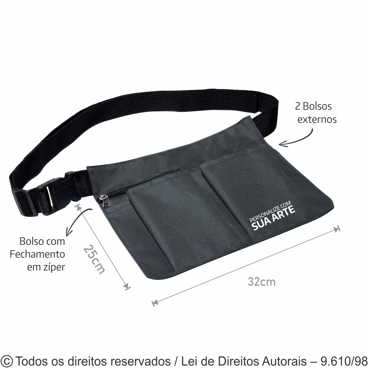 CARTUCHEIRA DE NYLON 600G 32X25CM AV8
