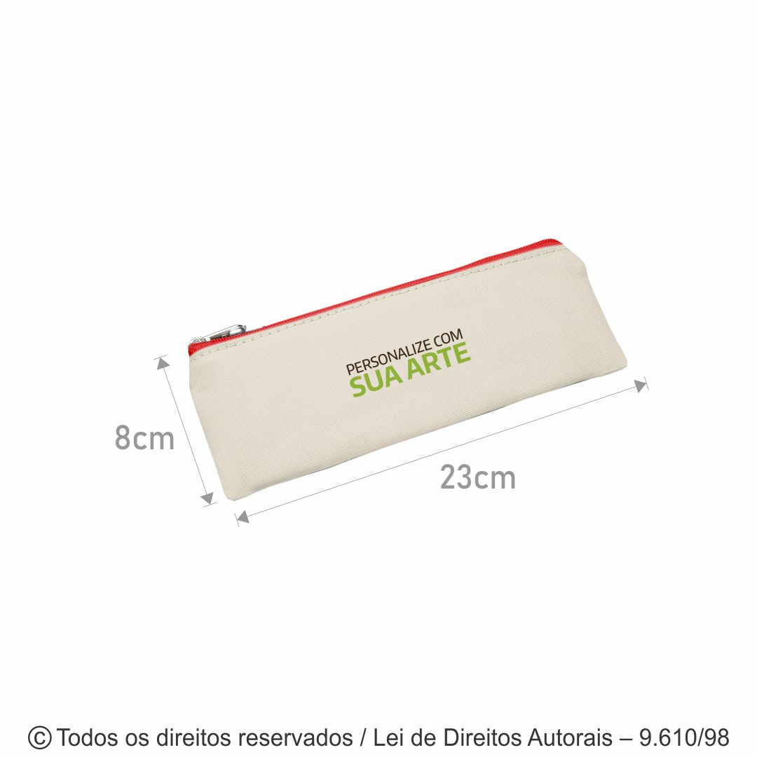 ESTOJO DE LONA COM ZIPER 23X8CM E6