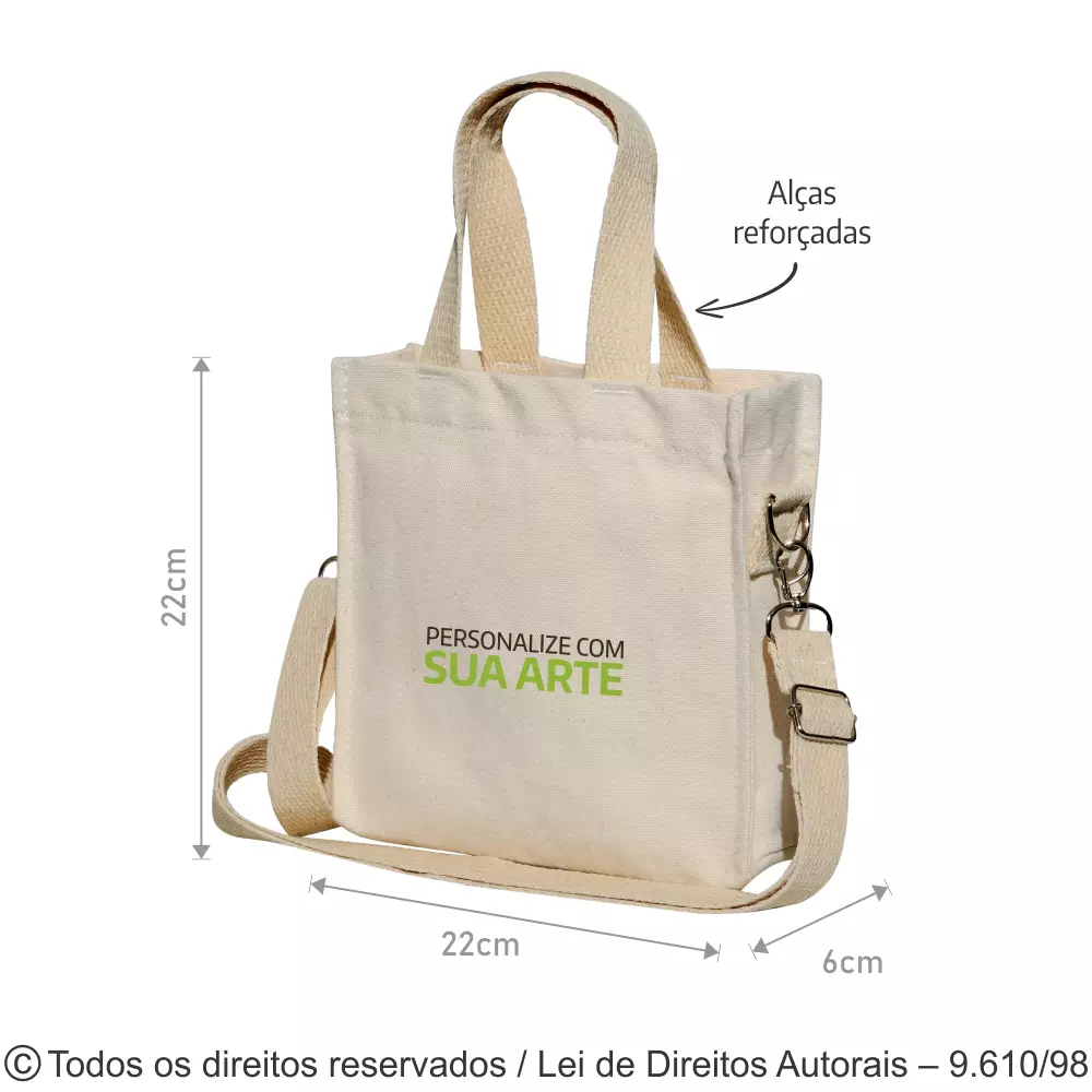 MINI BAG DE LONA 410G 22X22X6CM NATURAL 299LP