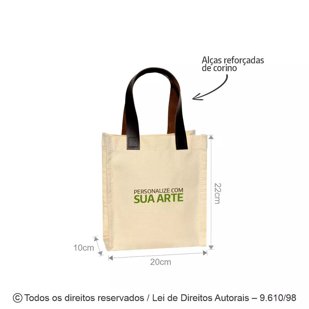 MINI ECOBAG EM LONA 240G 20X22X10CM 341L