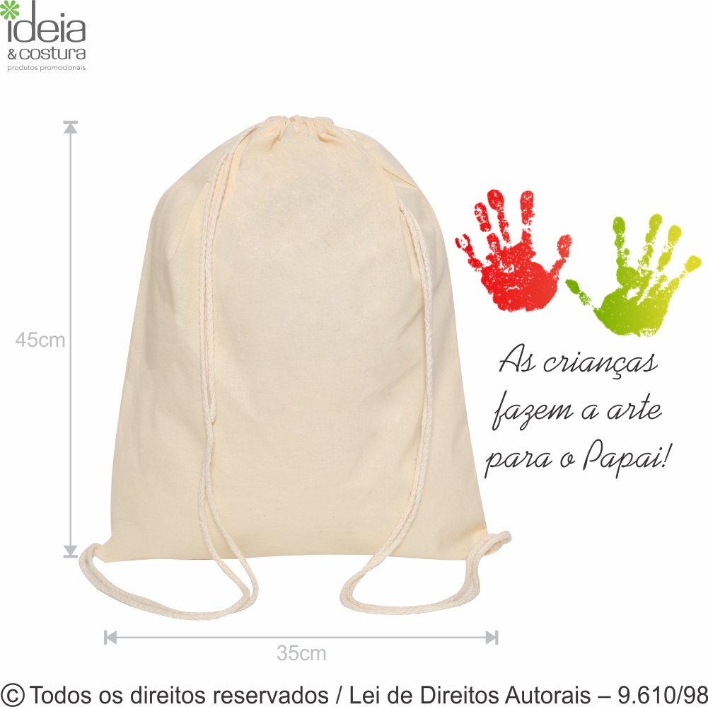 MOCHILA DE ALGODAO 160G 35X45CM M1