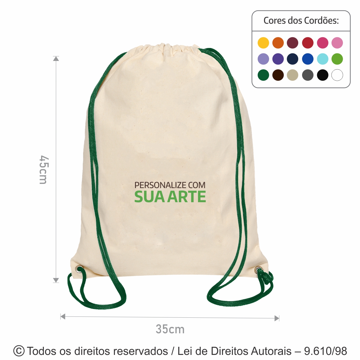 MOCHILA DE LONA 35X45CM M2