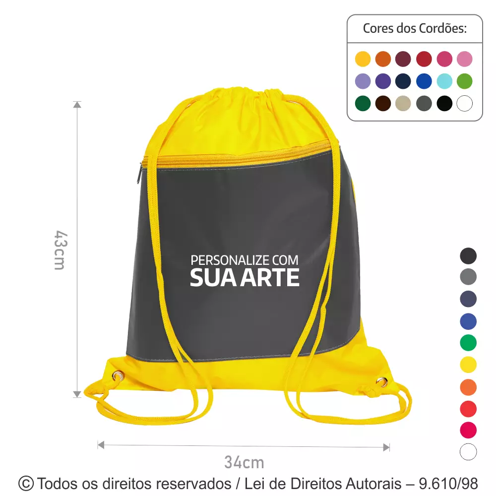 MOCHILA DE NYLON EMBORRACHADO 34X43CM M11
