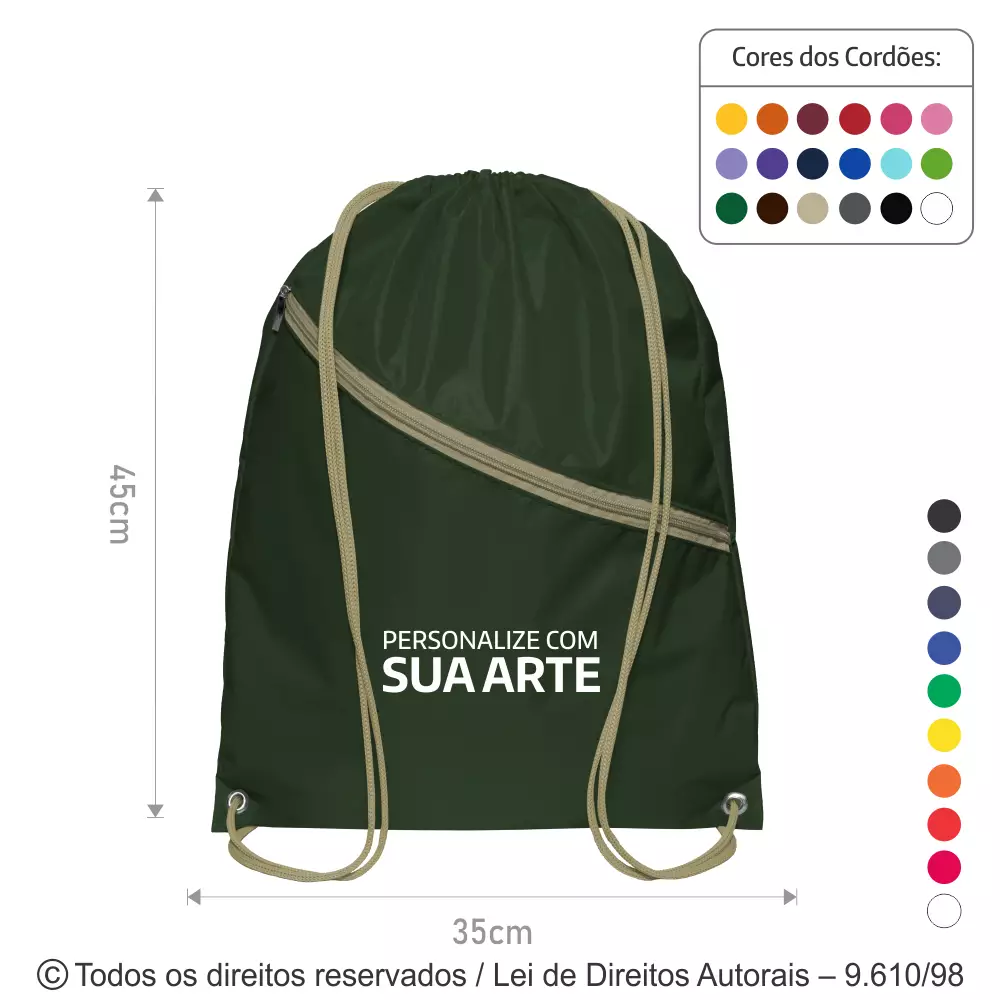 MOCHILA DE NYLON EMBORRACHADO 35X45CM M14