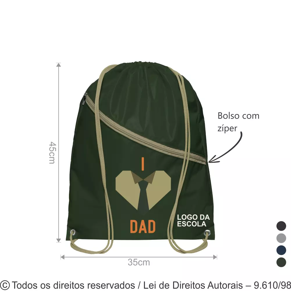 MOCHILA DE NYLON EMBORRACHADO 35X45CM M14