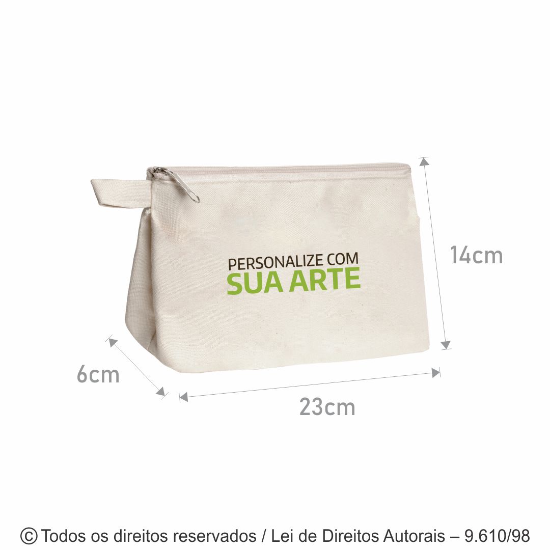 NECESSAIRE DE LONA 240G 23X14X6CM NATURAL N42L