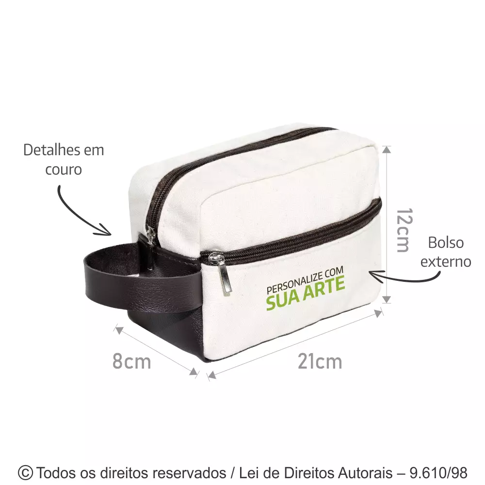 NECESSAIRE DE LONA CRUA 410G 21X12X8CM N101