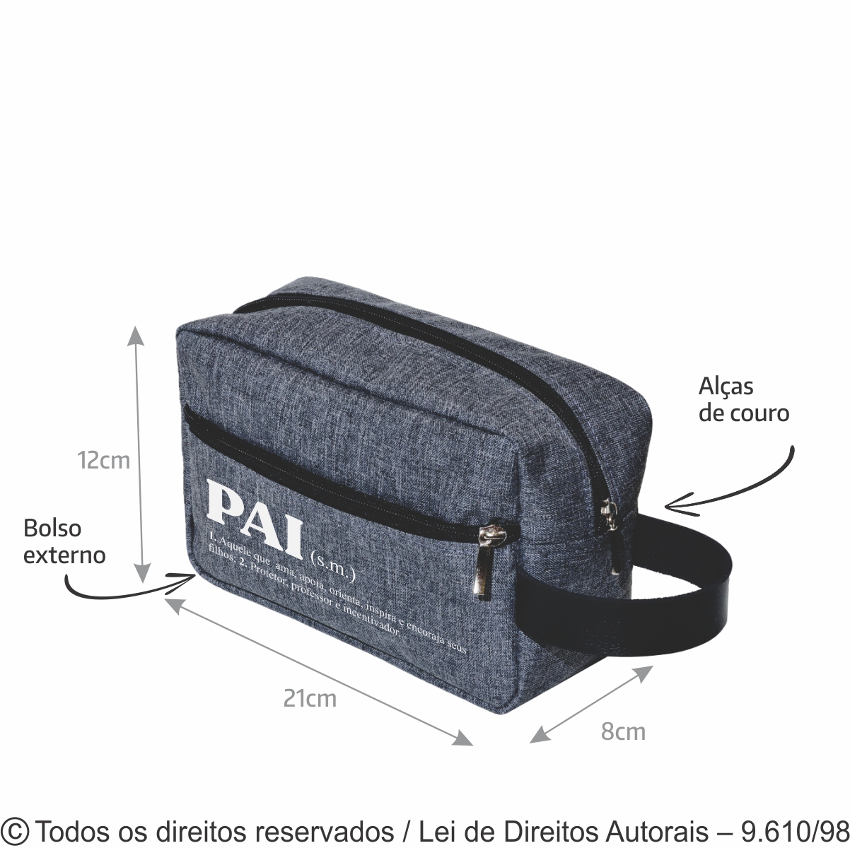 NECESSAIRE DE SIENA MESCLA 21X12X8CM PRATA N100