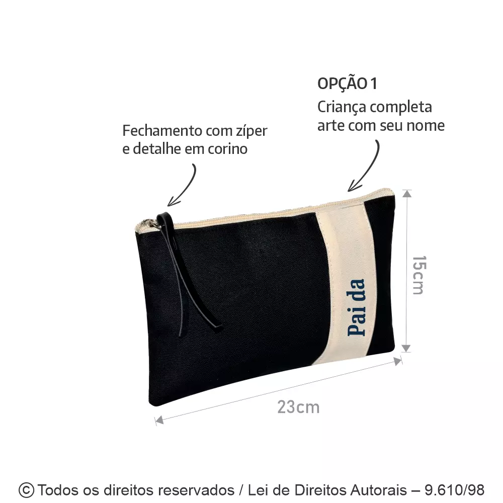 NECESSAIRE EM LONA COLORIDA 23X15CM N109LC
