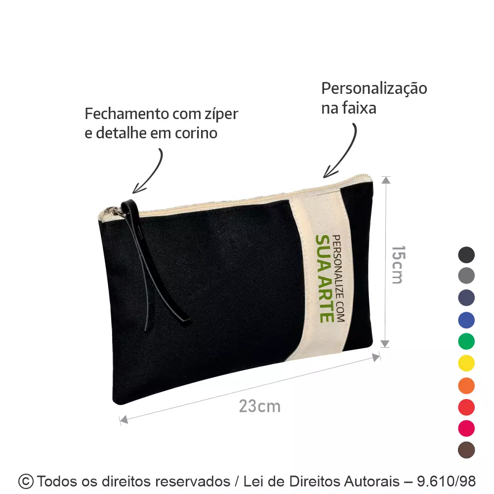 NECESSAIRE EM LONA COLORIDA 23X15CM N109LC
