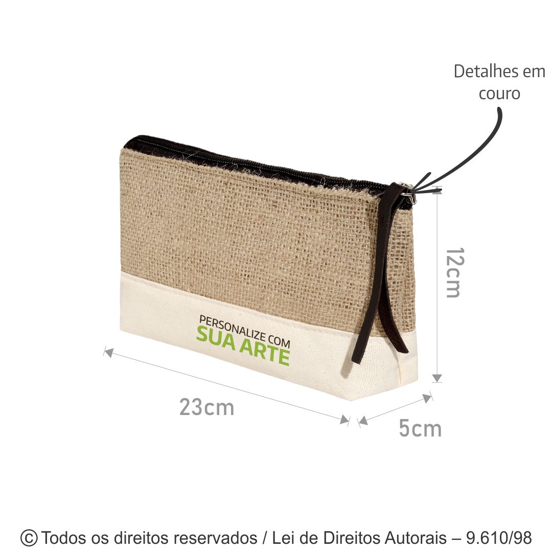 NECESSAIRE JUTA COM LONA CRUA 23X12X5CM N44J