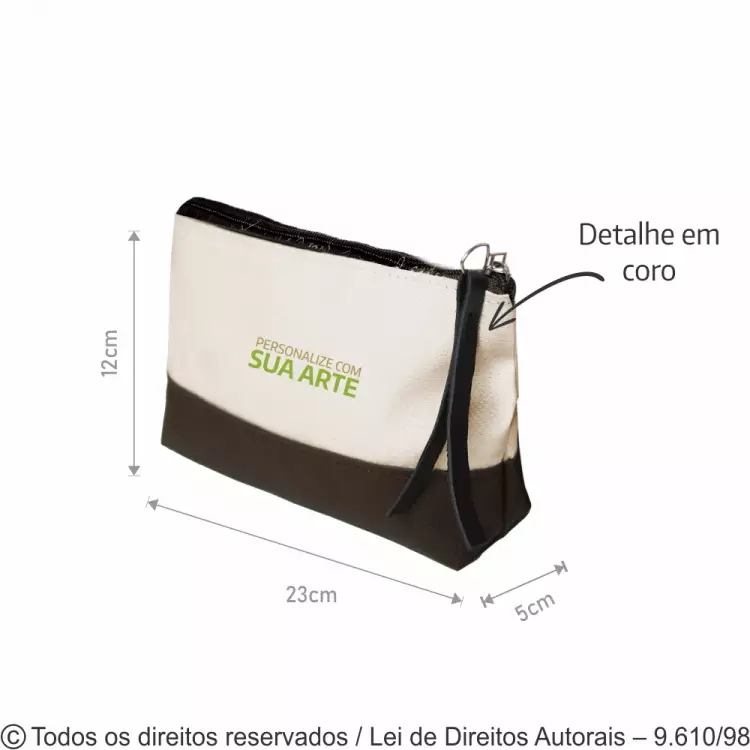 NECESSAIRE LONA CRUA COM KROYAL 23X12X5CM N97
