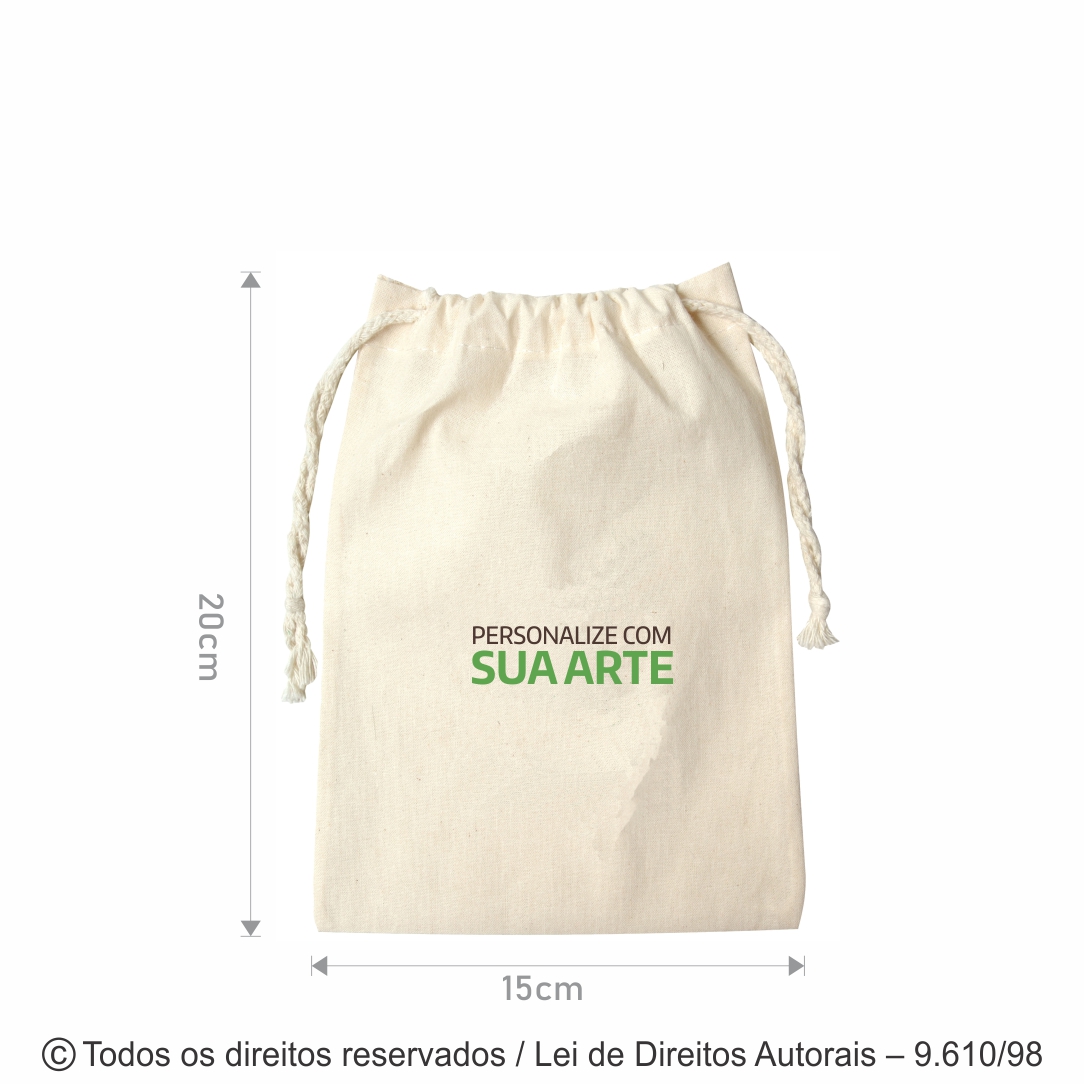 ORGANIZADOR DE ALGODAO 160G 15X20CM NATURAL 509A