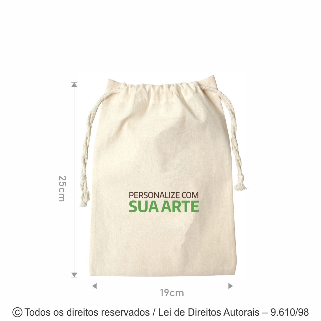ORGANIZADOR DE ALGODAO 160G 20X25CM NATURAL 507A