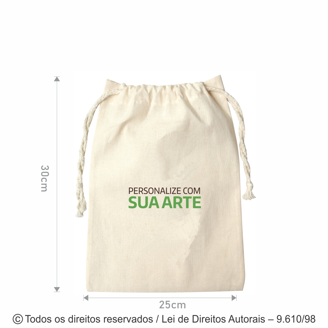 ORGANIZADOR DE ALGODAO 160G 25X28CM NATURAL 501A