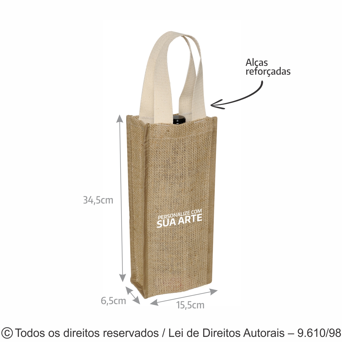 PORTA GARRAFA DE JUTA 15,5X34,5X6,5CM 409J