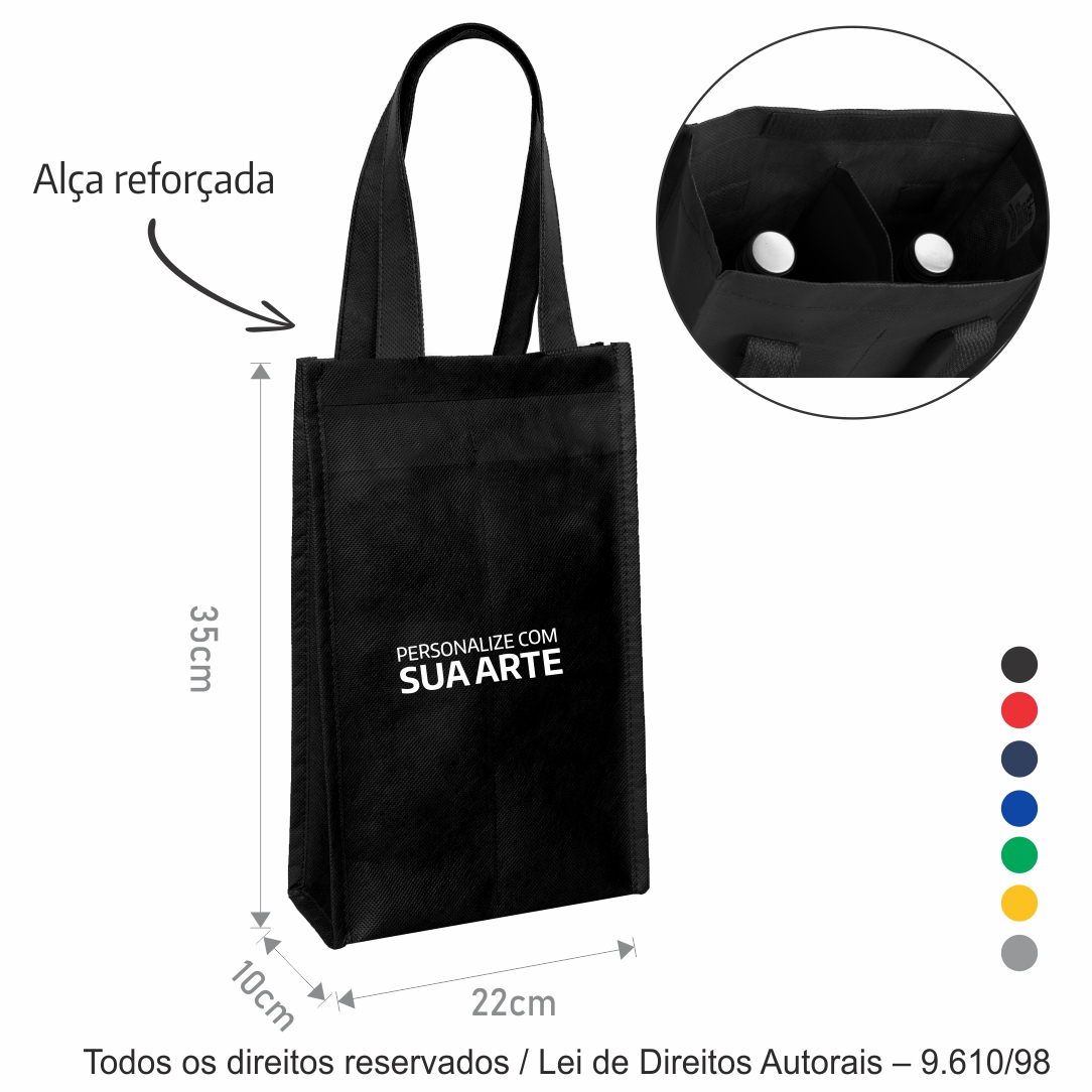 PORTA GARRAFA PARA 2 GARRAFAS TNT 80G 22X35X10CM 422T