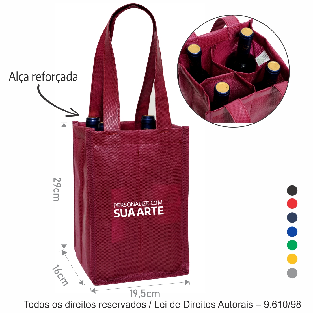 PORTA GARRAFA PARA  4 GARRAFAS  TNT 80G 19,5X29X16CM 440T