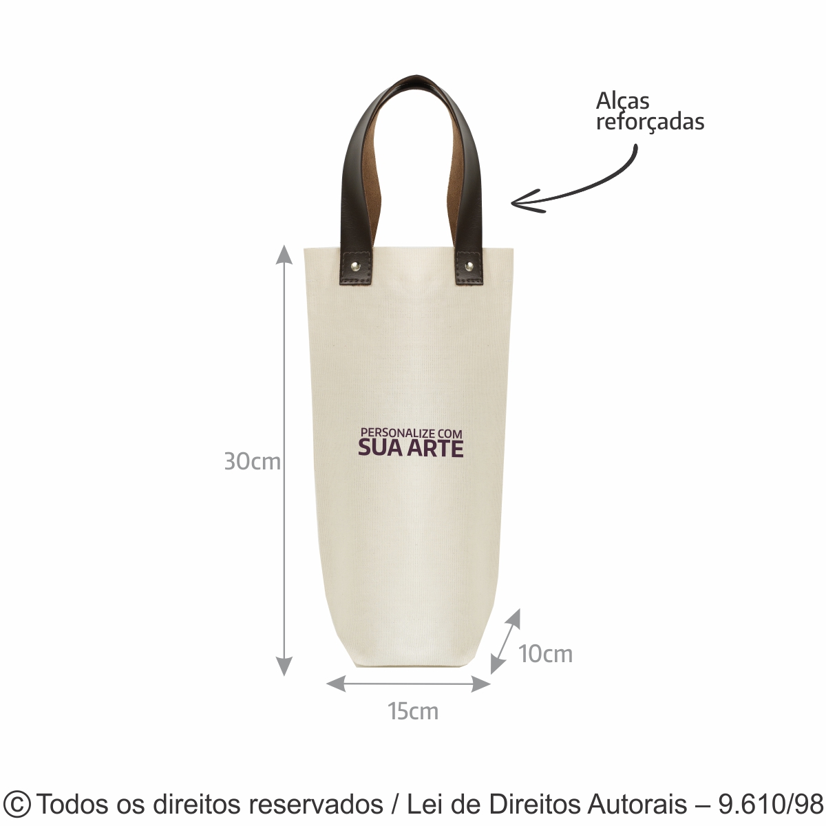 PORTA GARRAFA PARA ESPUMANTE DE LONA 240G 15X33X10CM NATURAL 406L