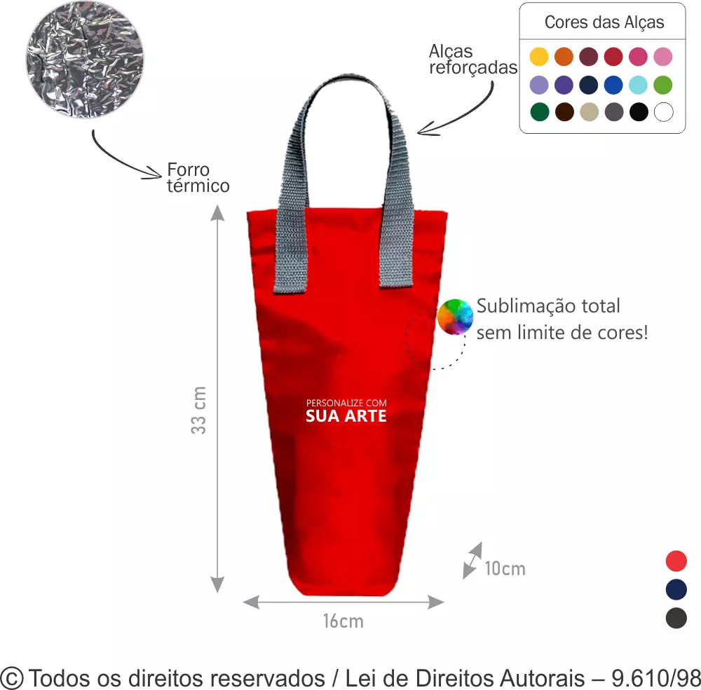 PORTA GARRAFA TERMICO POLIESTER 301 16X33X10CM 421PL
