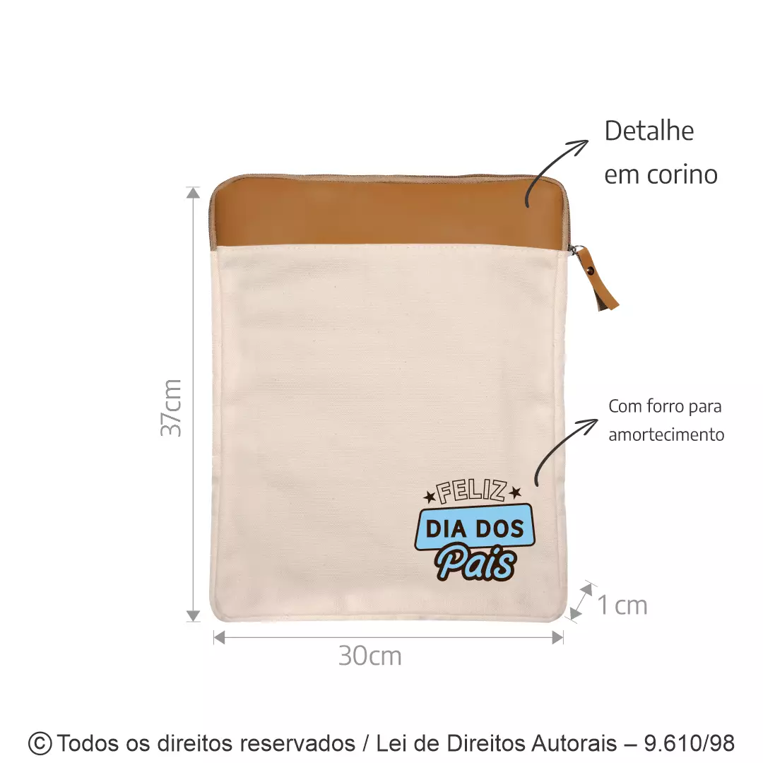 PORTA NOTEBOOK DE LONA PESADA 410G 30X37X1CM 297LP