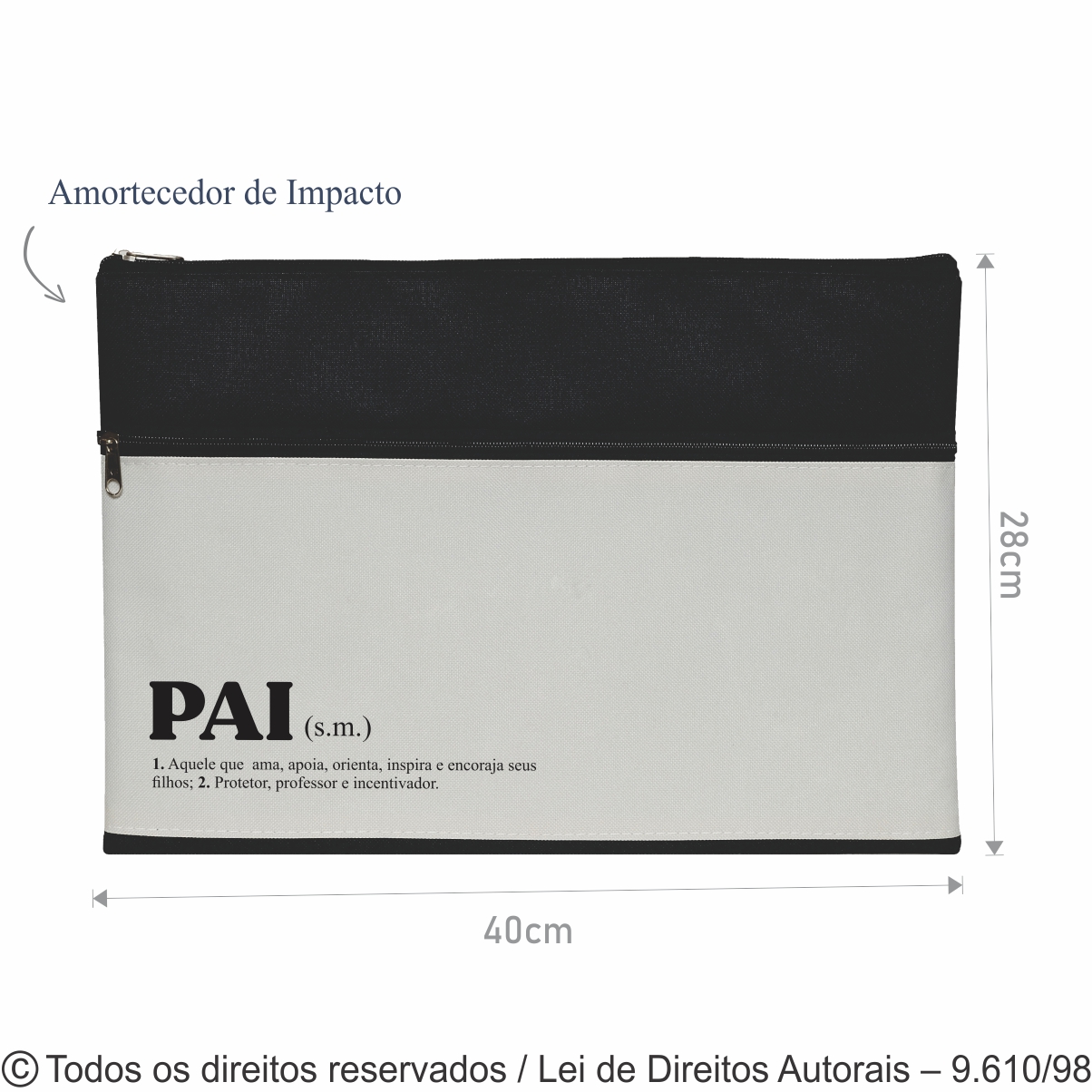 PORTA NOTEBOOK NYLON 600G 40X28CM PRETO COM CINZA CLARO 149N
