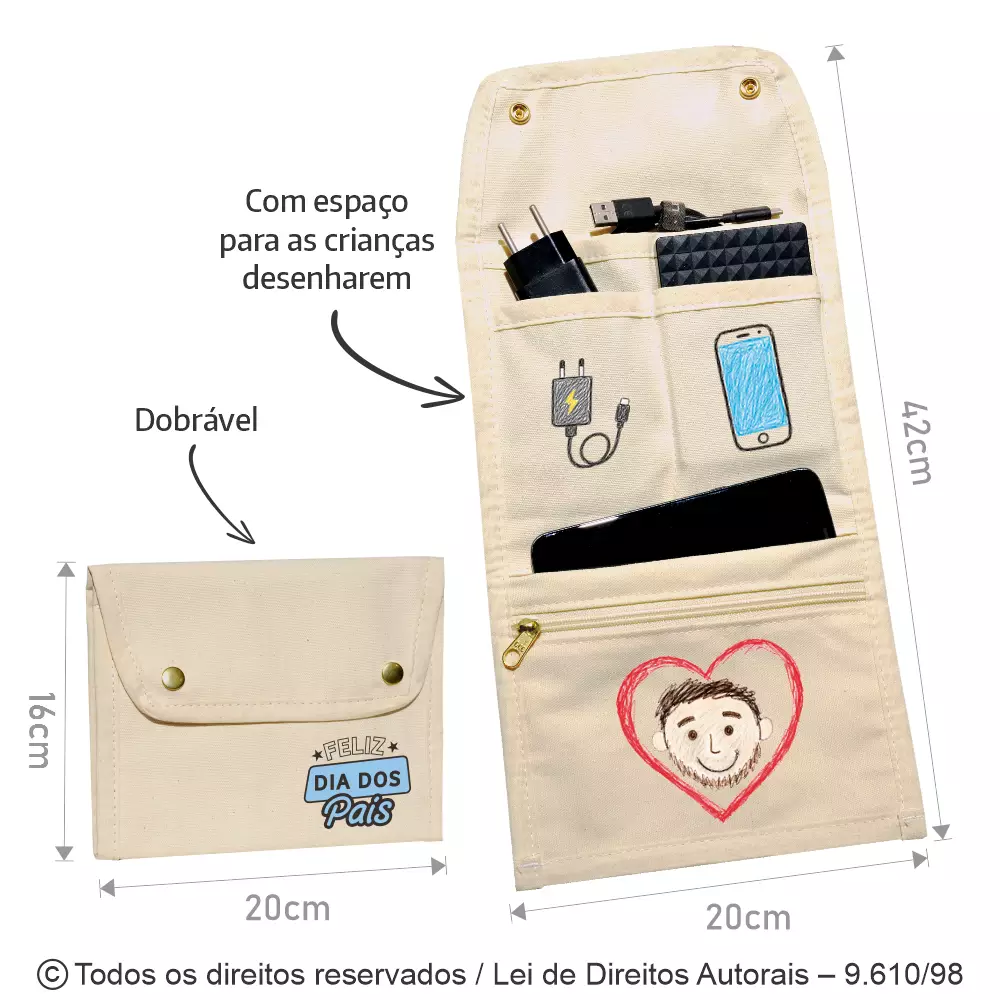 PORTA TRECO 337L DE LONA NATURAL  240G 20X42CM 337L
