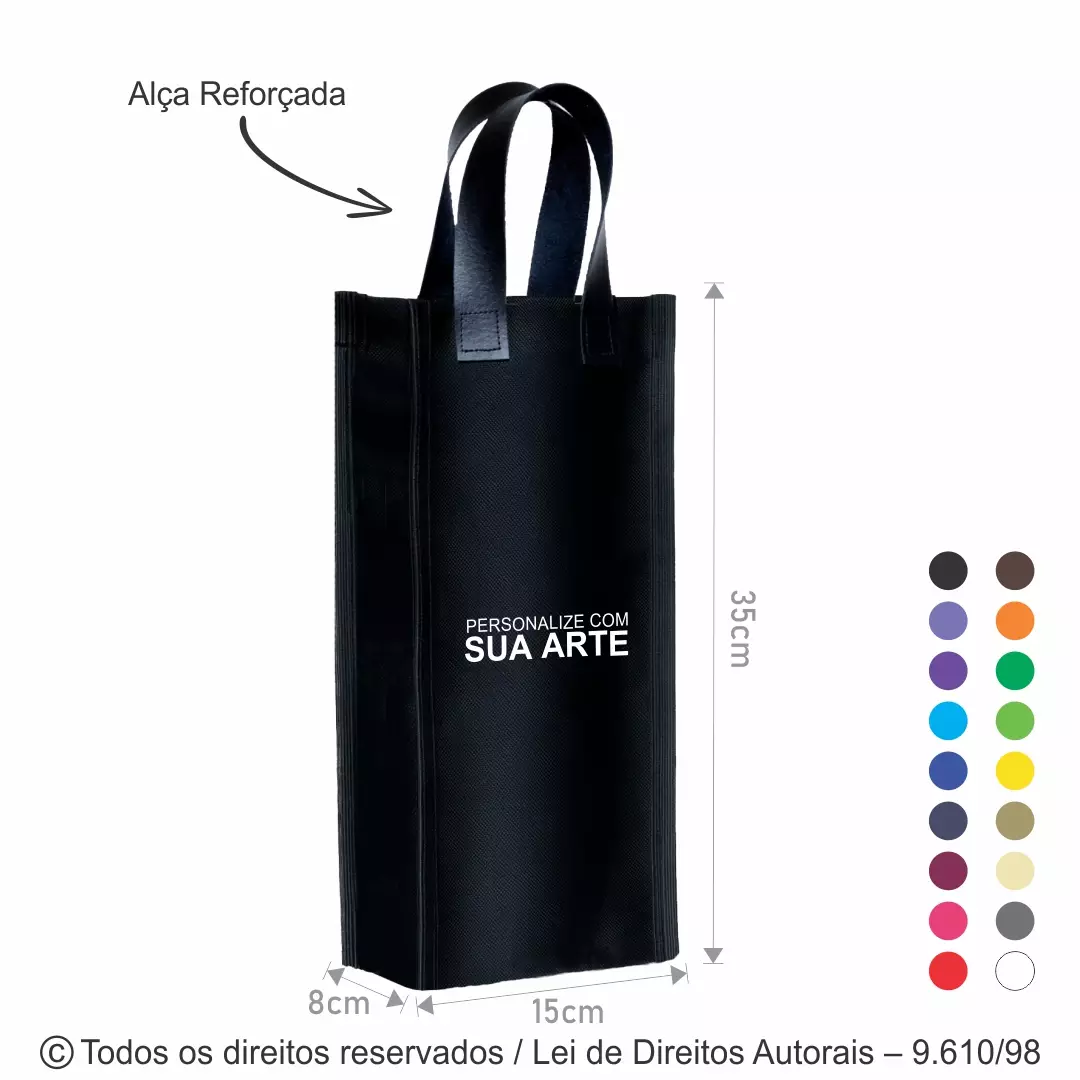 417N PORTA VINHO DE NYLON 600G 15X35X8CM PRETO