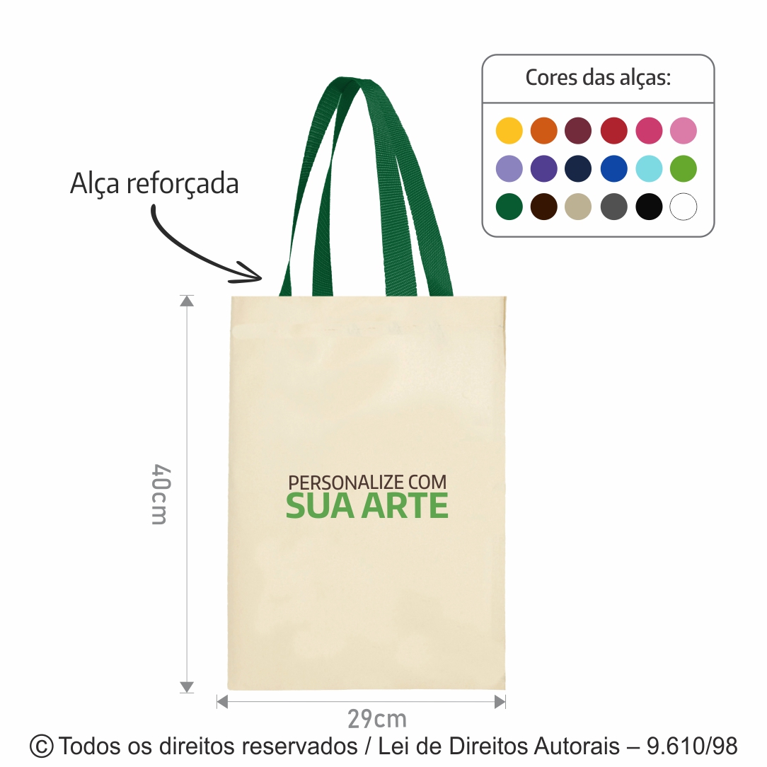 ECOBAG DE ALGODAO 160G 29X40CM NATURAL  20AFC