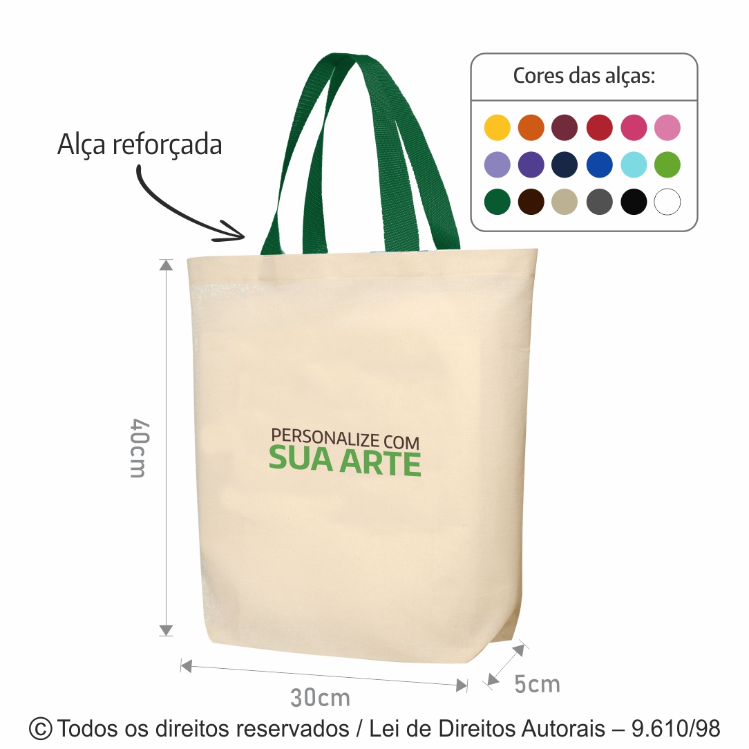 ECOBAG DE ALGODAO 160G  30X40x5CM 171AFC