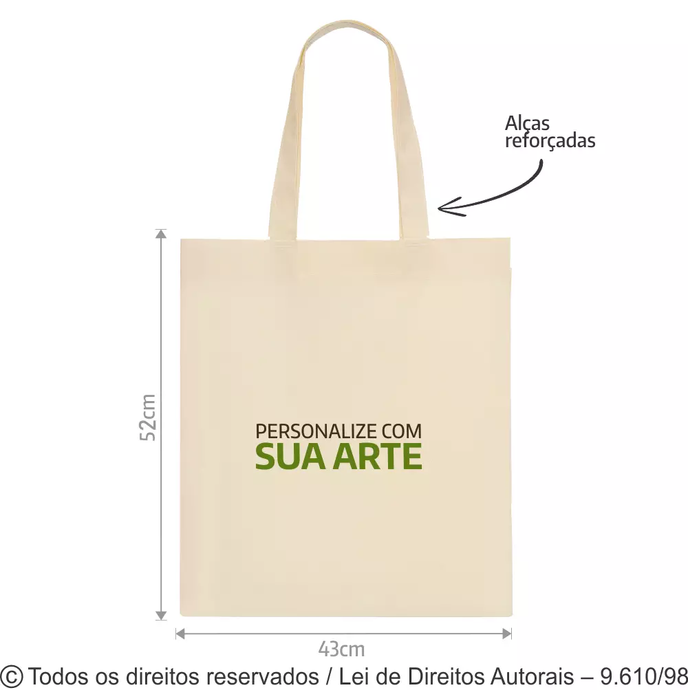 SACOLA DE ALGODAO 160G 43X52CM NATURAL 311A
