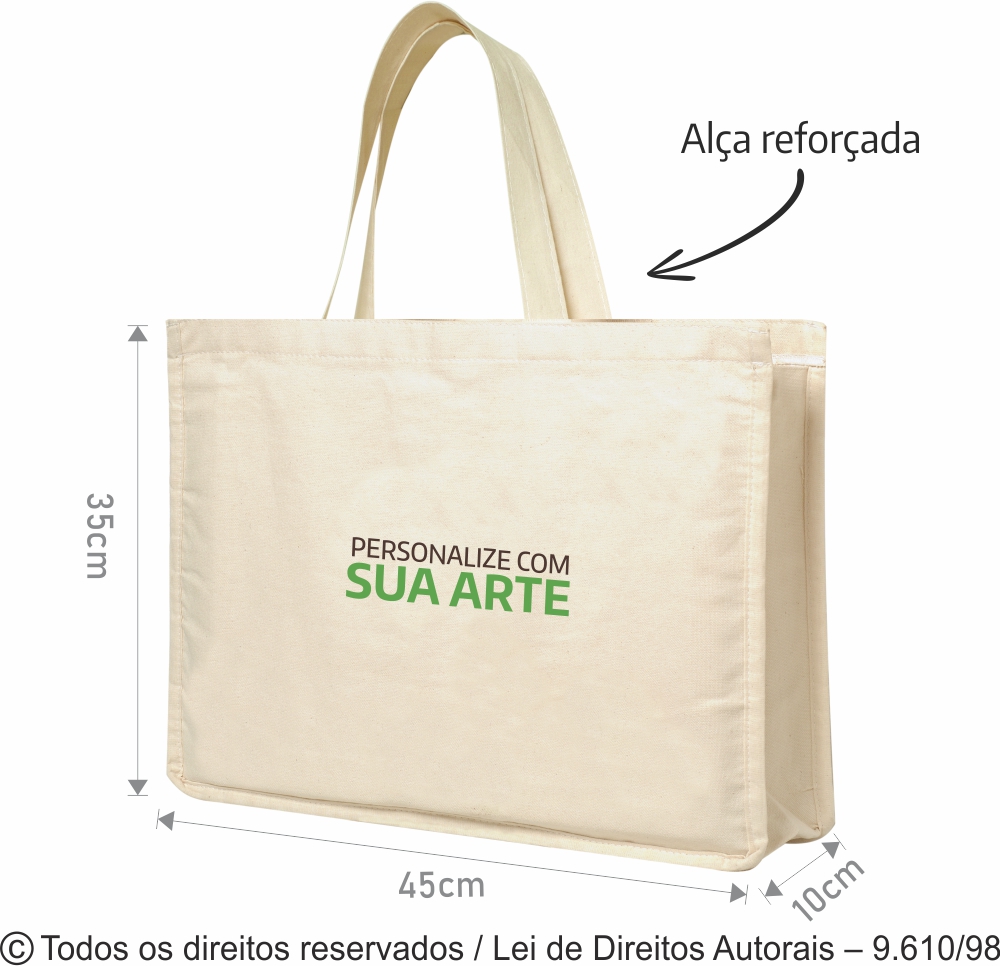 ECOBAG DE ALGODAO 45X35X10CM 9A