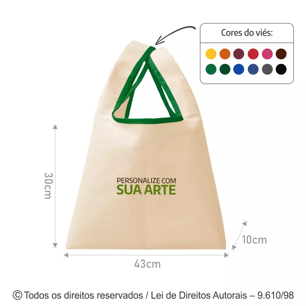 SACOLA DE LONA 240G 43X30X10CM 329LDC