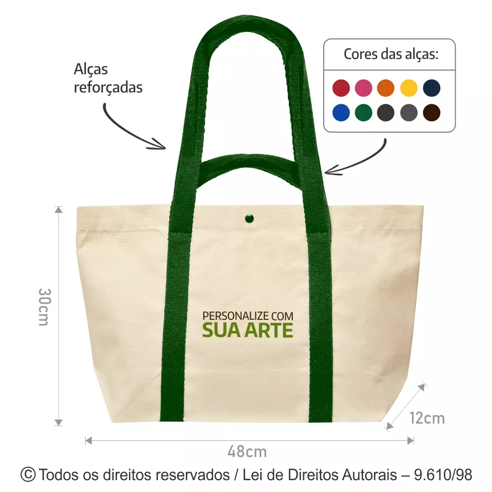 SACOLA DE LONA 240G 48X30X12CM 326LFC