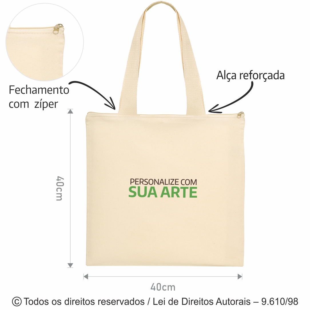 ECOBAG DE LONA C/ ZIPER 40X40CM 5LZ