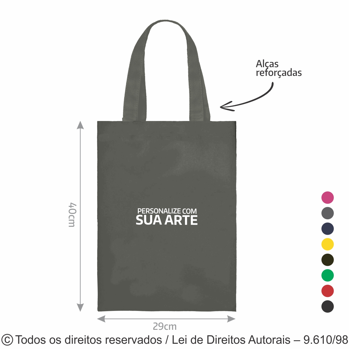 ECOBAG DE LONA COLORIDA 29X40CM 20LC