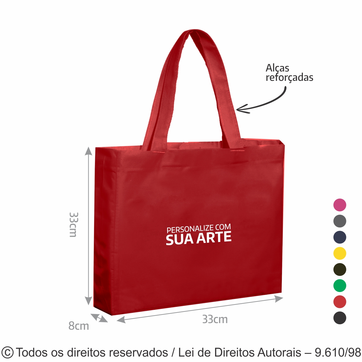 ECOBAG DE LONA COLORIDA 33X33X8CM 27LC