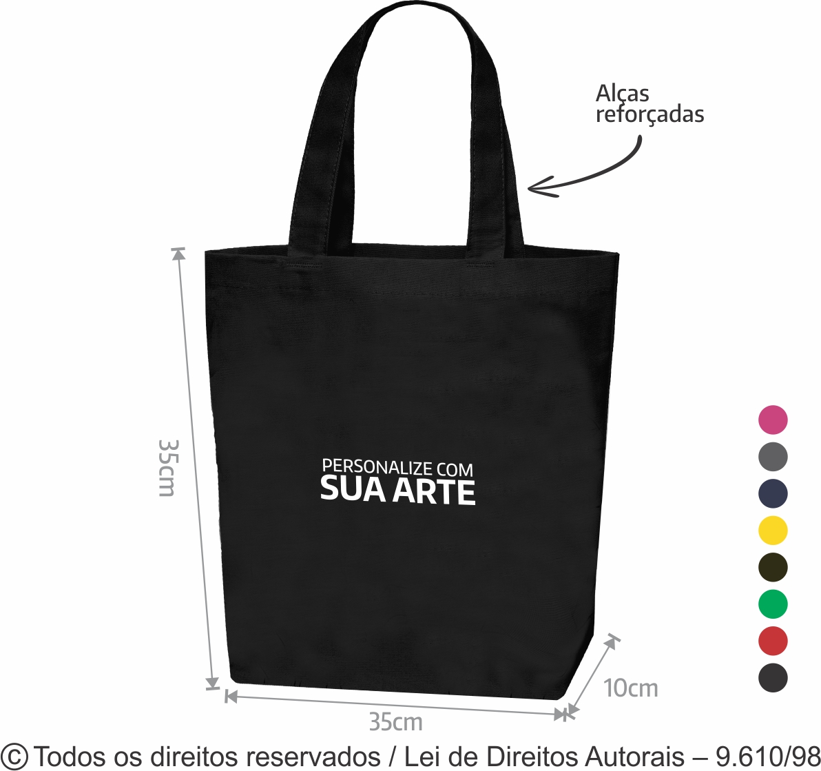 ECOBAG DE LONA COLORIDA 35X35X10CM 24LC
