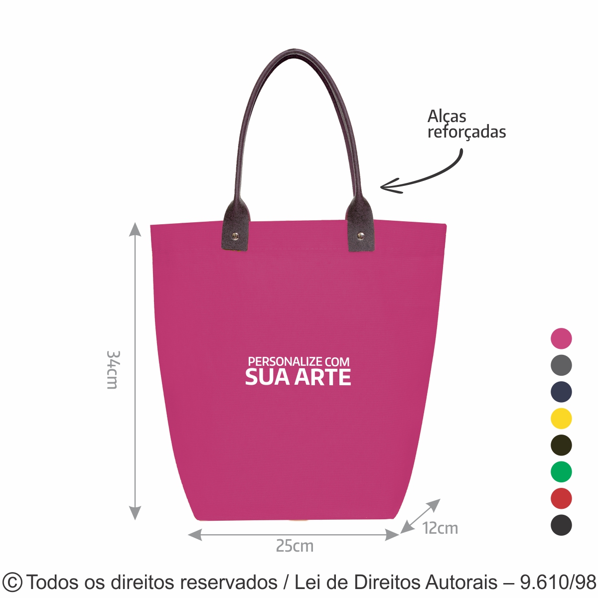 ECOBAG DE LONA COLORIDA  ALCA DE CORINO 35X34X12CM 188LCB