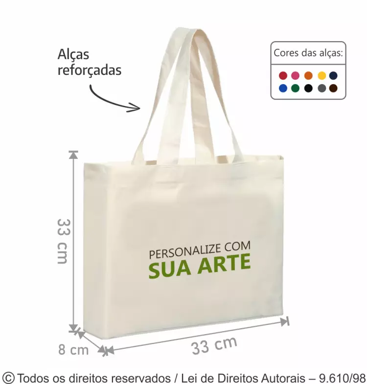 SACOLA DE LONA LEVE 33X33X8CM 27L