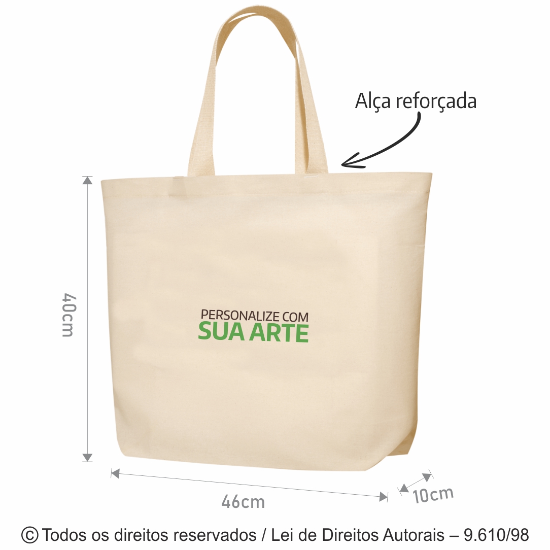 ECOBAG DE LONA LEVE  46X40X10CM CRU 2L