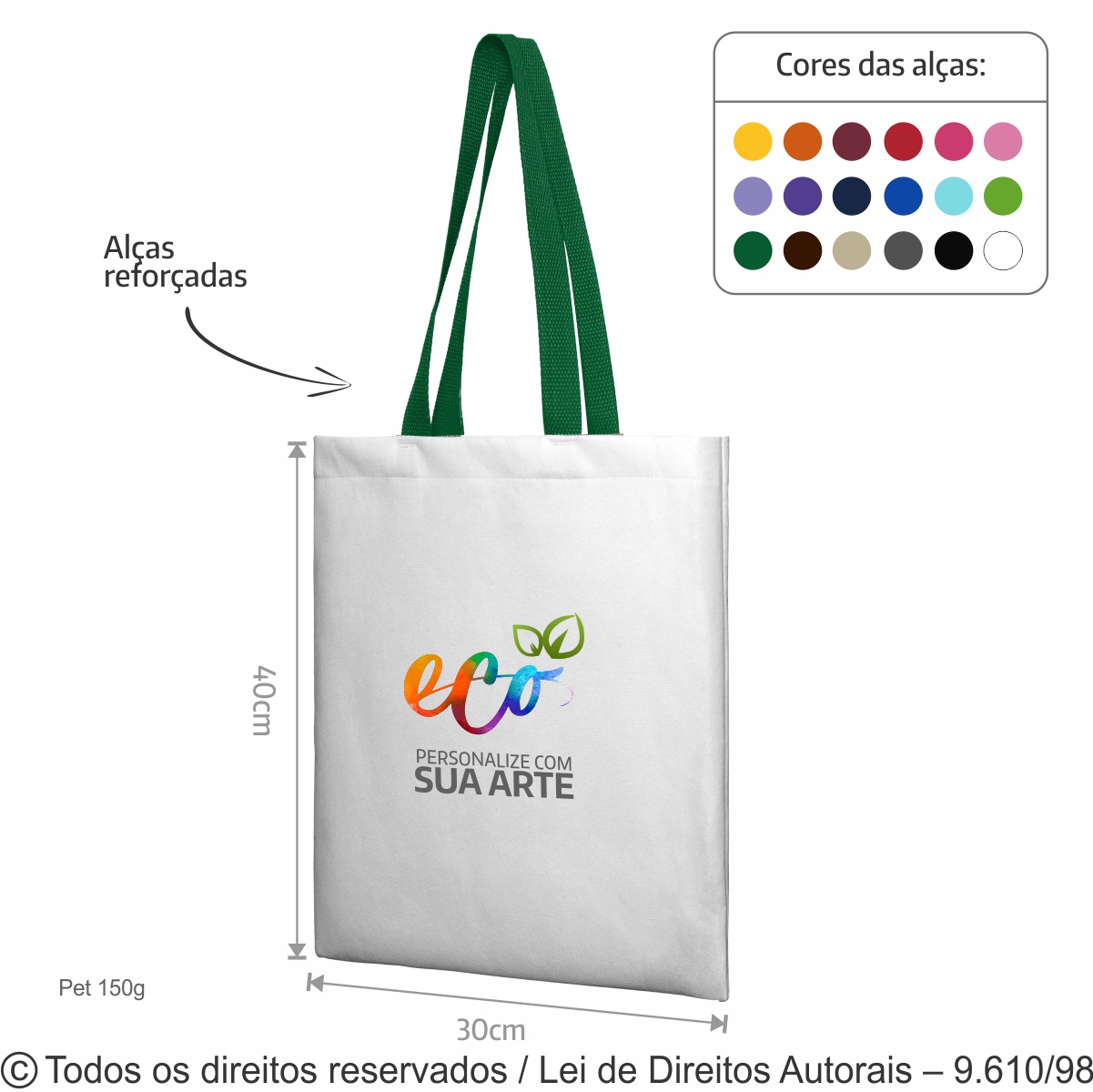 SACOLA DE PET 150G 32X40CM 20PFC