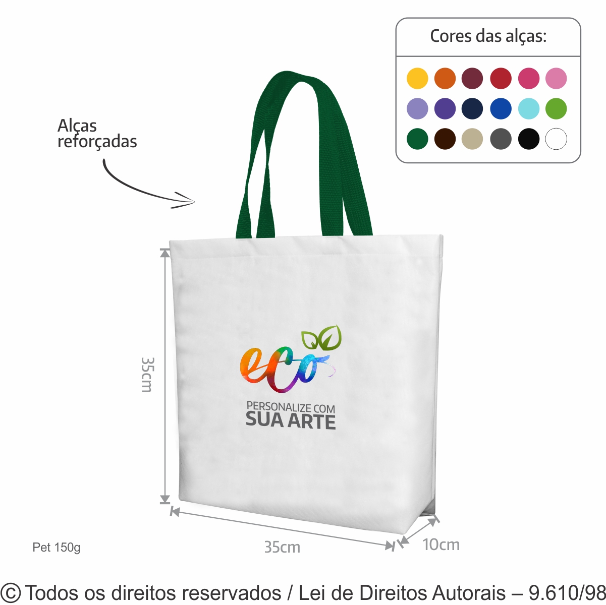SACOLA DE PET 150G  35X35X10CM 24PFC